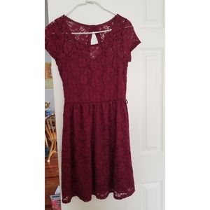 Wet Seal burgundy lace dress
